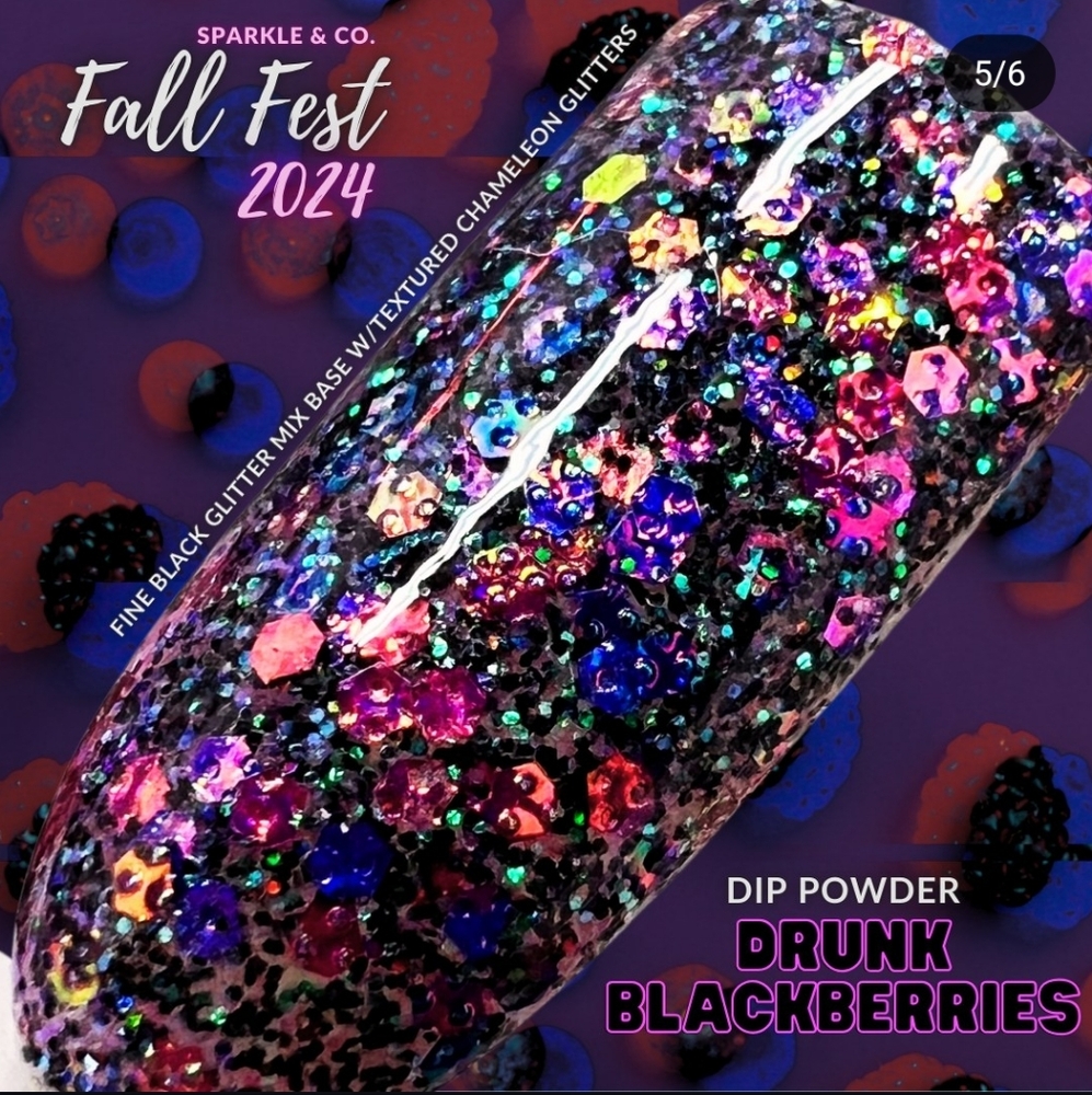 New Sparkle & Co Drunk Blackberries Dip Powder